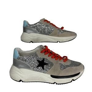 White Raven Quincy Women's Glitter Sneakers Shoes Star Logo Size 9 Fairycore